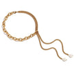 Dual chain gold necklace with two freshwater pearls, adjustable length — Bye Bye Baby