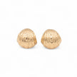 Curved gold plated stud earrings with shell texture — Bye Bye Baby