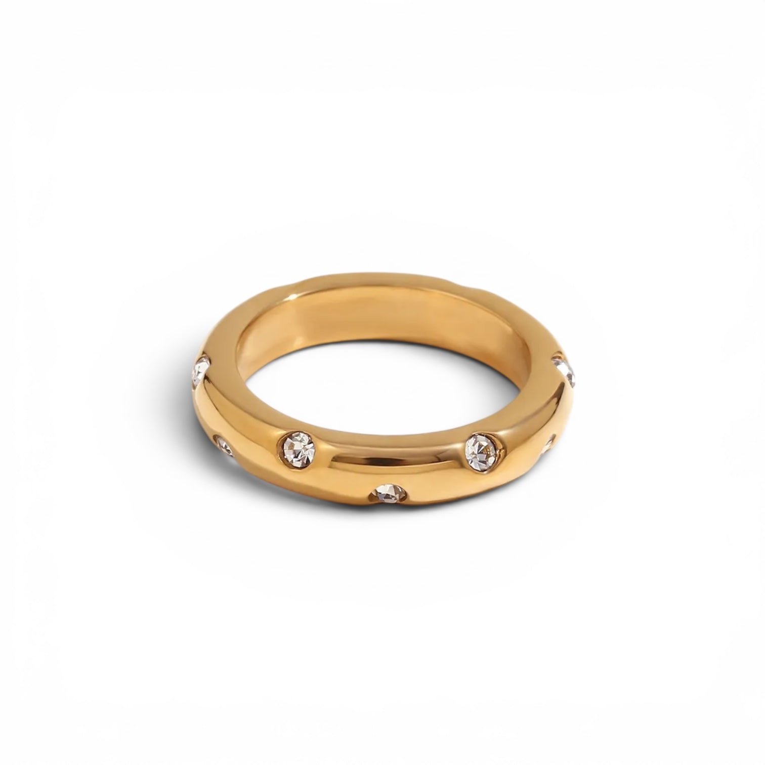 Belle Zirconia Gold Band Ring - Bye Bye Baby Jewellery