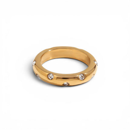Belle Zirconia Gold Band Ring - Bye Bye Baby Jewellery