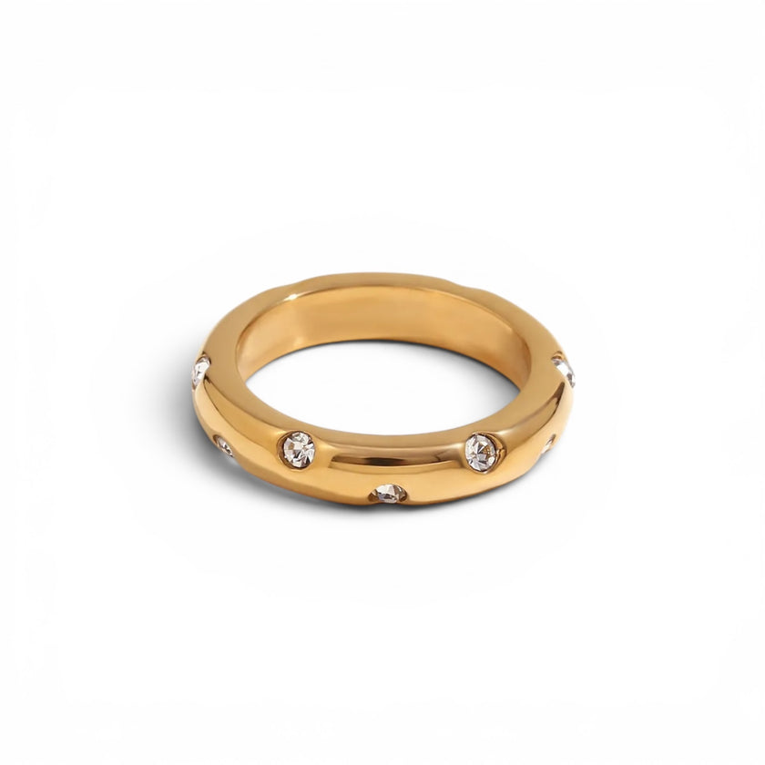 Belle Zirconia Gold Band Ring - Bye Bye Baby Jewellery