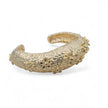 Wide gold plated open cuff bracelet with coral texture and floral embellishments — Bye Bye Baby