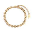 Gold chain bracelet on a white background