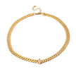 Gold plated sculptural necklace with zirconia stones — Bye Bye Baby