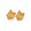 Shell-textured gold plated stud earrings — Bye Bye Baby
