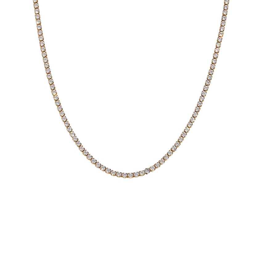 Electra Gold Tennis Necklace 2mm Width