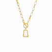 Gold chain necklace with mother-of-pearl pendant — Bye Bye Baby
