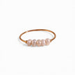 Thin gold plated band ring with five freshwater pearls threaded through — Bye Bye Baby