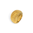 Maya Ridged Gold Dome Ring