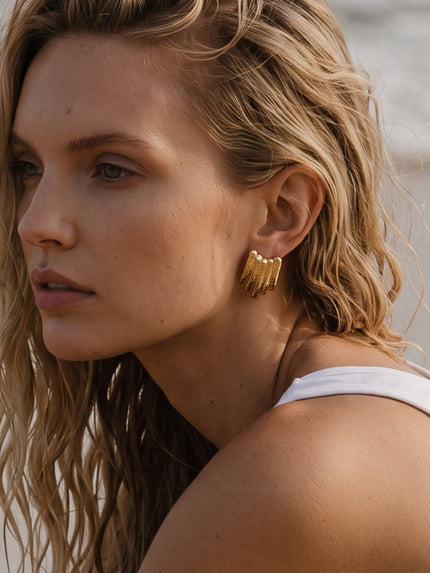 Demi Gold Textured Earrings