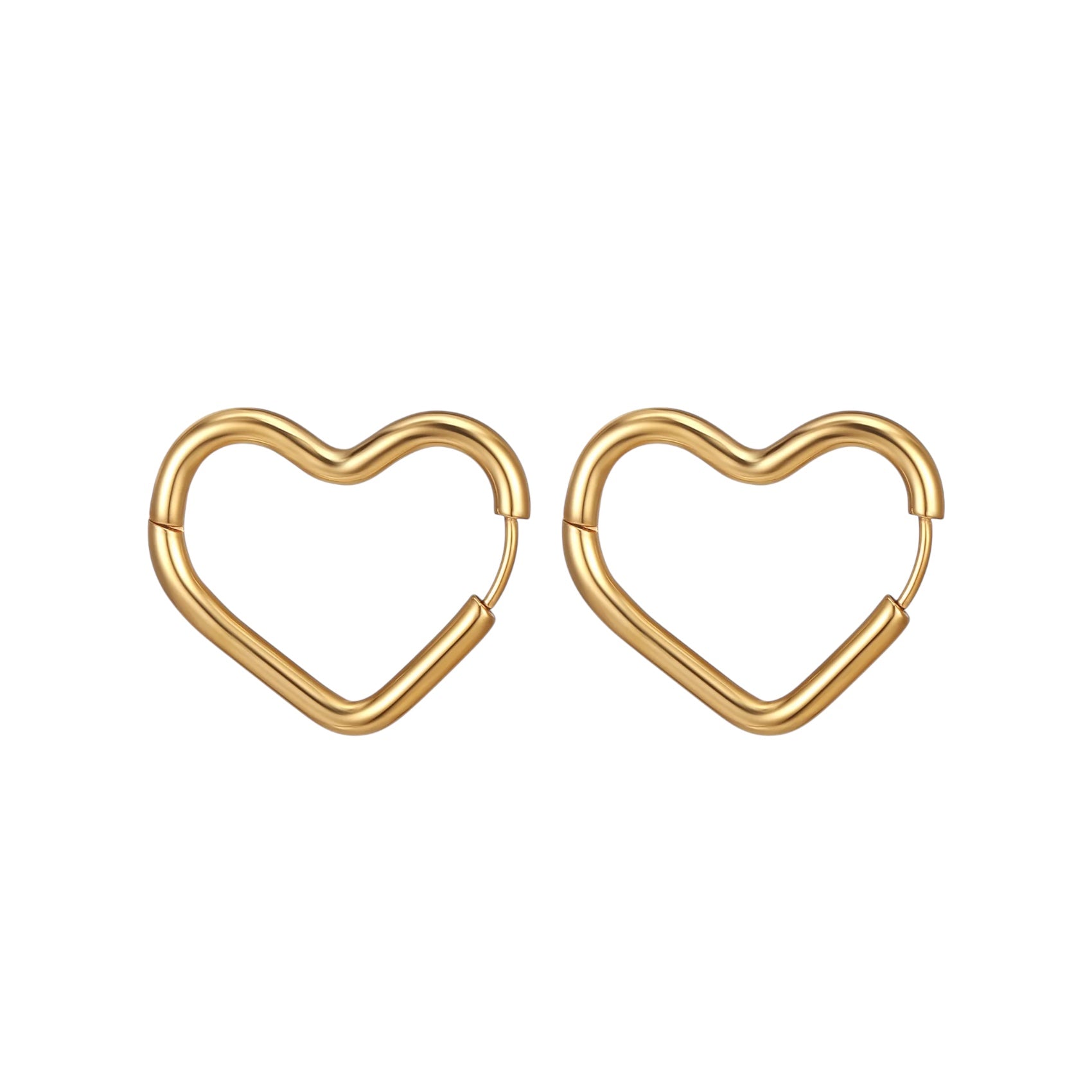 Gina Gold Heart Hoop Earrings