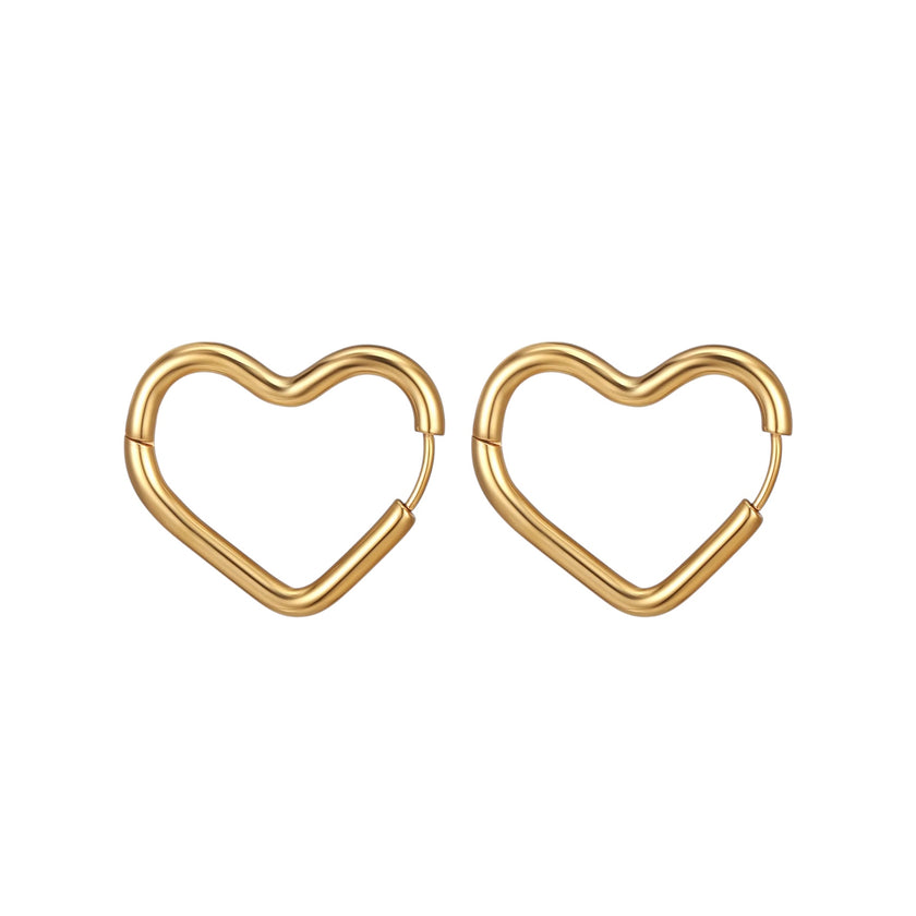 Gina Gold Heart Hoop Earrings