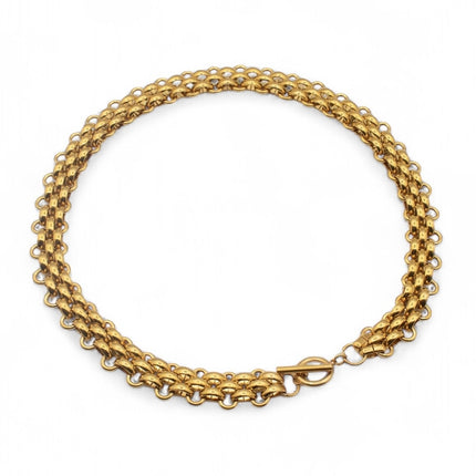 Chunky gold plated chain necklace at collarbone — Bye Bye Baby