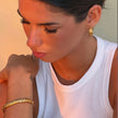 Gold plated celestial hoop earrings with star, moon and zirconia sun — Bye Bye Baby