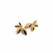 Gold plated four-petal flower ear climber earrings following ear curve — Bye Bye Baby