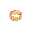 Gold plated chain link band ring — Bye Bye Baby