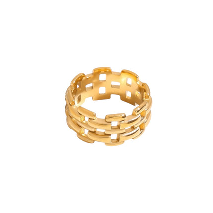 Gold plated chain link band ring — Bye Bye Baby