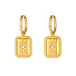 Gold plated hoop earrings with zirconia pendant — Bye Bye Baby