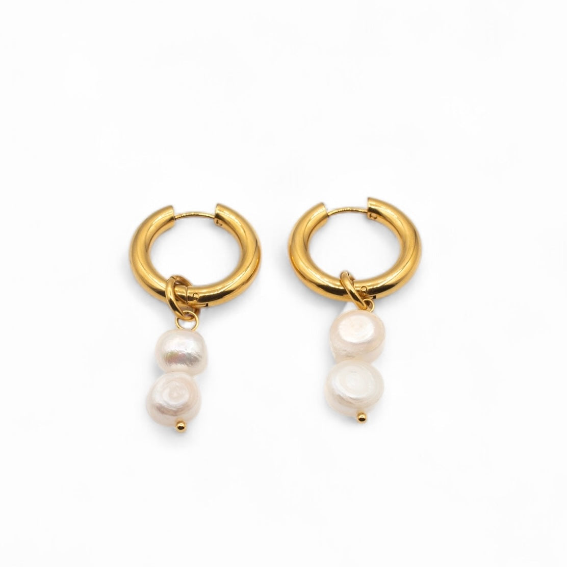 LEAH GOLD & PEARL EARRINGS