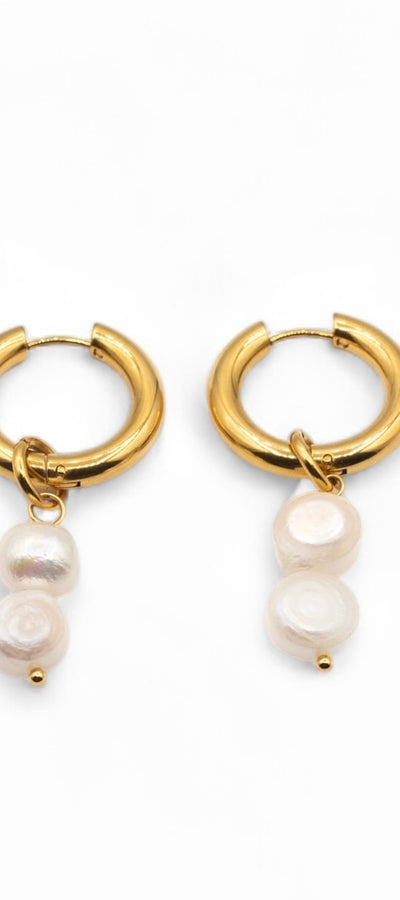 LEAH GOLD & PEARL EARRINGS